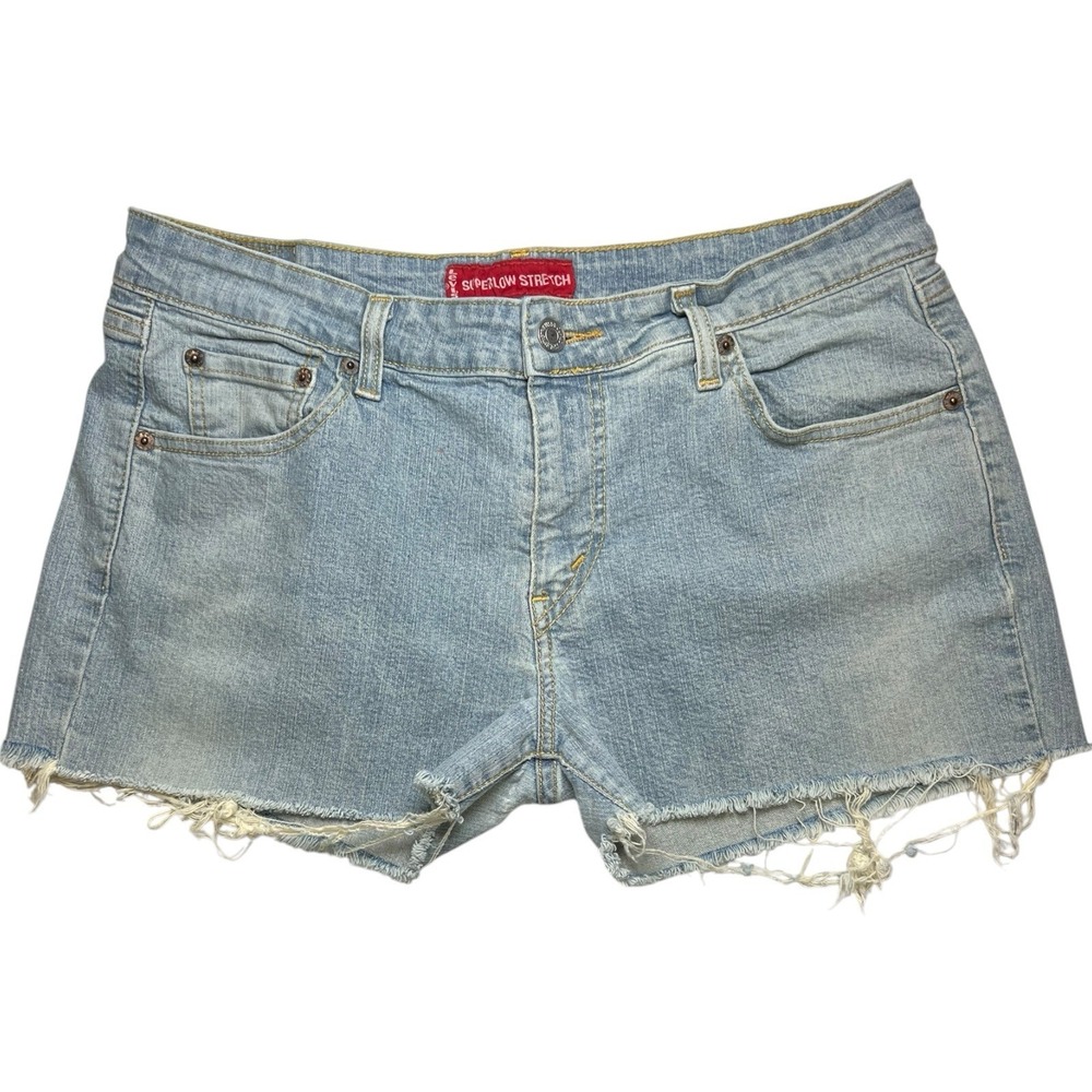 Vtg Levi's 518 Super Low Stretch Denim Blue Jean Shorts Light Wash 32 Sz 11L Jr